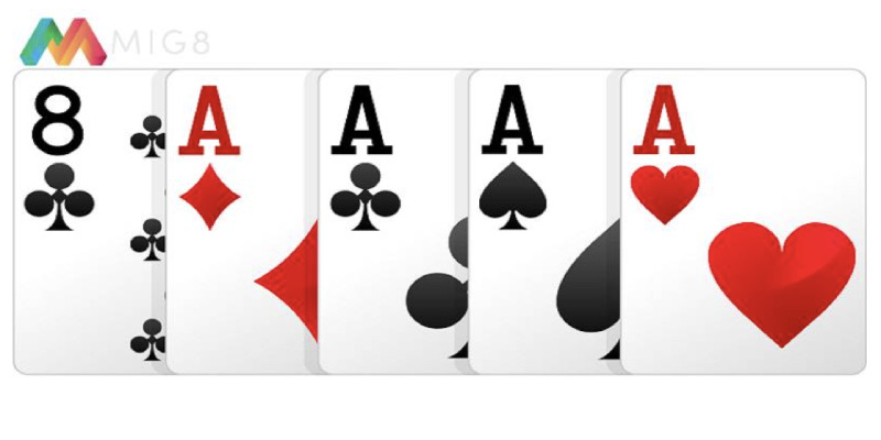 Tứ quý là tay bài mạnh thứ 3 trong Poker